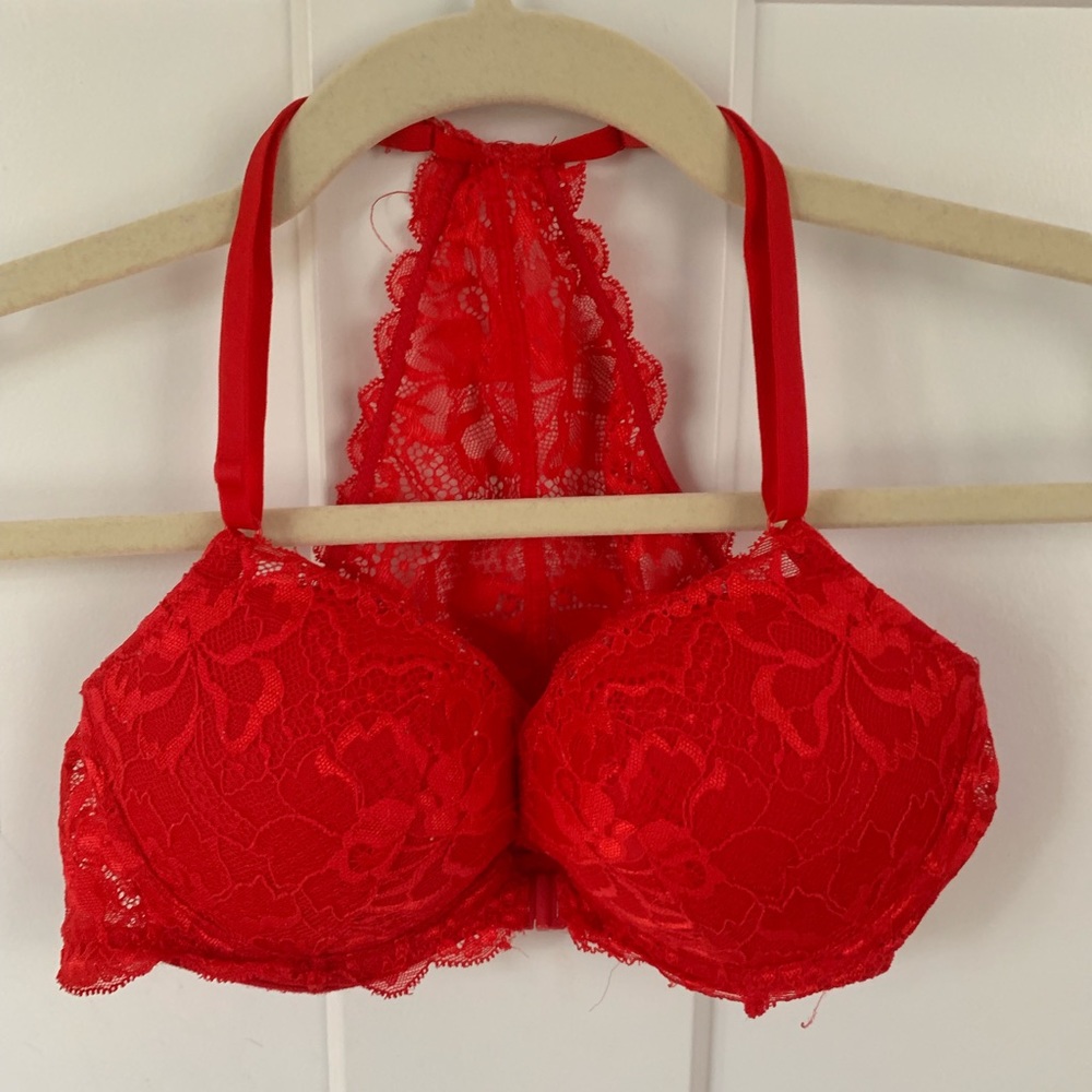 Red Lace Racerback Bra